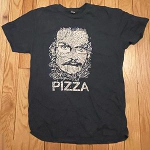PIZZA hipster shirt, Navy Size M
